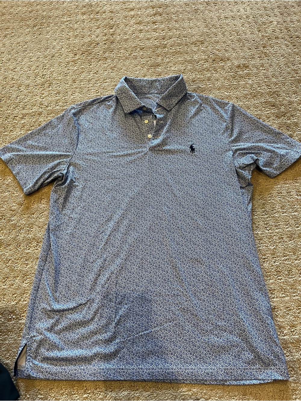 Polo by Ralph Lauren Light Blue Micro-Print Short Sleeve Polo